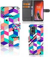 Cuir PU Portefeuille pour OnePlus Nord 2 5G Coque Blocs Colorés
