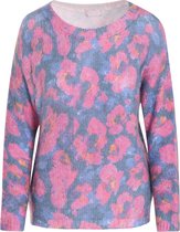 Cassis - Female - Trui met bloemenprint  - Marineblauw