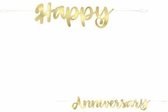 banner "Happy Anniversary" goud 183 cm