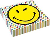 servetten smiley 33 x 33 cm papier geel 16 stuks