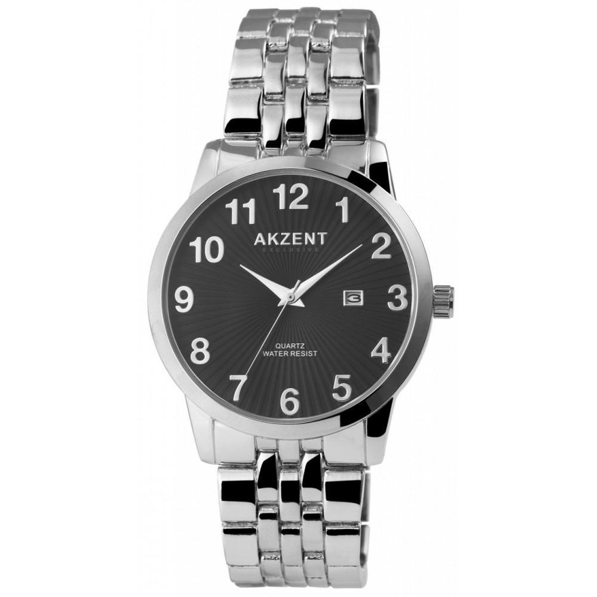 Akzent Herenhorloge Zilverkleurig Horloge voor mannen 42mm