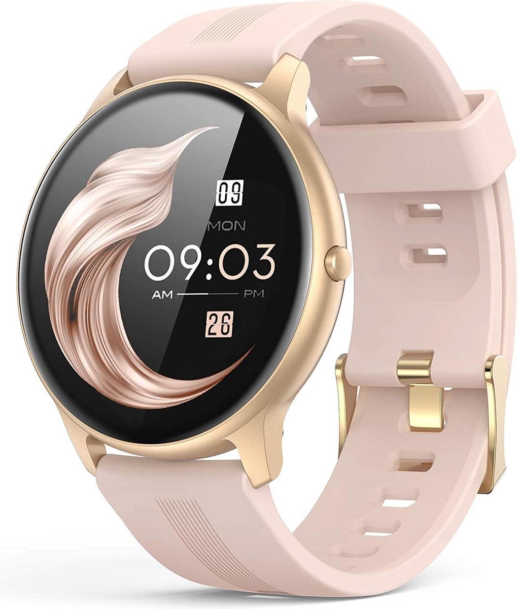 SAMMIT Smartwatch Dames Goud - Meldingen - Met Stappenteller - Iphone & Android - Smartwatch Dames - SAMMIT