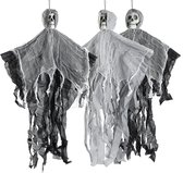 Les Twiddlers - Halloween - 3 Squelettes effrayants à suspendre - Décoration de saison - Suspendu jusqu'à 70 cm du plafond - Décoration de fête parfaite