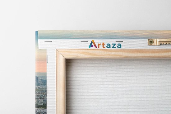 Artaza - Peinture sur toile - Skyline de Paris avec la Tour Eiffel - 100 x 50 - Groot - Photo sur toile - Impression sur toile