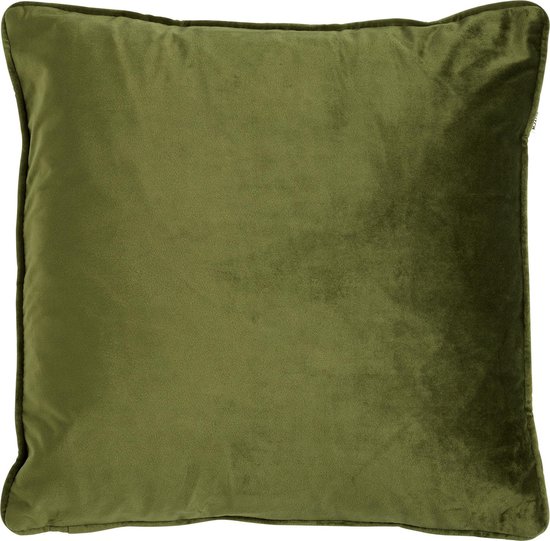 Dutch Decor FINN - Sierkussen 60x60 cm - velvet - effen kleur - Chive - groen - Inclusief binnenkussen