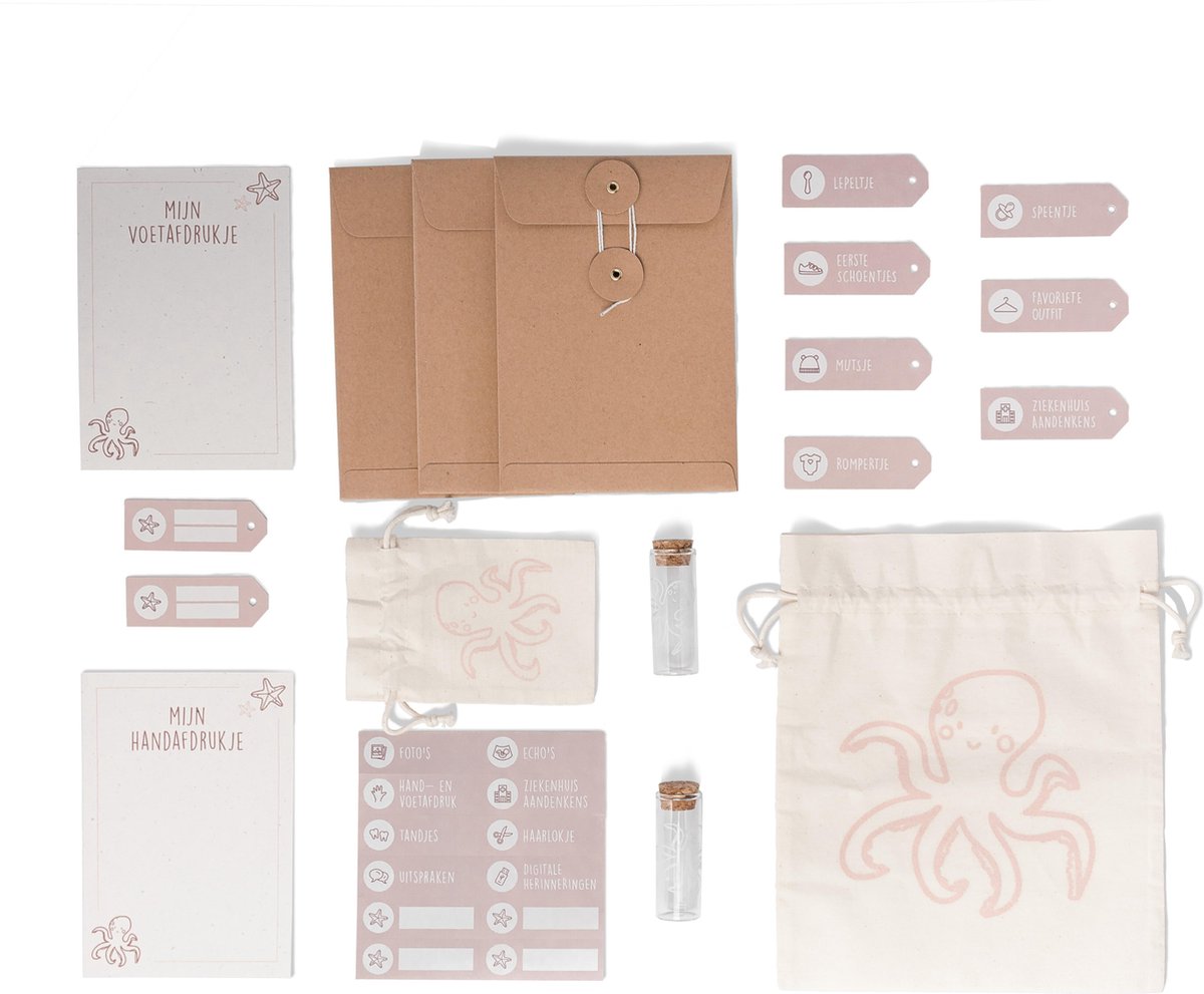 Mareli Eerste herinneringsdoos voor baby's, geboortecadeau, roze