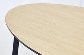 Eiken naturel eettafel met zwarte rand - Ovaal - I poten schuin - Voordeeltafel - eiken tafel