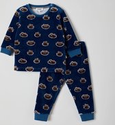 Woody pyjama jongens - wasbeer - blauw - 212-3-PLC-V/928 - maat 62