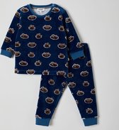 Woody pyjama jongens - wasbeer - blauw - 212-3-PLC-V/928 - maat 68