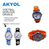 Akyol - Voetbal horloge - Siliconen horloge - Kinderhorloge - kind horloge - horloge - tijd - klok - voetbal - sport horloge - rood