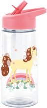 drinkfles Paard meisjes 450 ml polyetheen roze