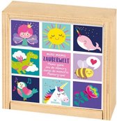 houten mini-memory 9,3 cm sprookjesfiguren