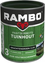 Rambo Pantserbeits Tuinhout Zijdeglans Dekkend - Gelijkmatig Vloeiend - Grachtengroen - 0.75L