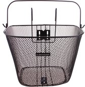 Dunlop Fietsmand Stuur 22L - Fiets Mand met Handvat en Haken - Fietsmandje 34 x 24,5 x 26 cm - Geschikt voor Elektrische Fiets, Omafiets en Stadsfiets - Metaal - Zwart