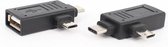 NÖRDIC USB2-101 USB-A 2.0 naar Micro USB en USB-C 2.0 adapter - Zwart