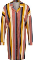 Cyell FRESH STRIPE dames nachthemd lange mouwen - meerkleurig gestreept - Maat 42 Meerkleurig gestreept maat 42 (XL)