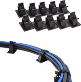 Zelfklevende kabel organiser - 10 stuks - zwart - Kabel clips voor meerdere kabels - Kabelhouder - Kabelklem - Kabelgoot - Kabel management - Kabelbeschermer