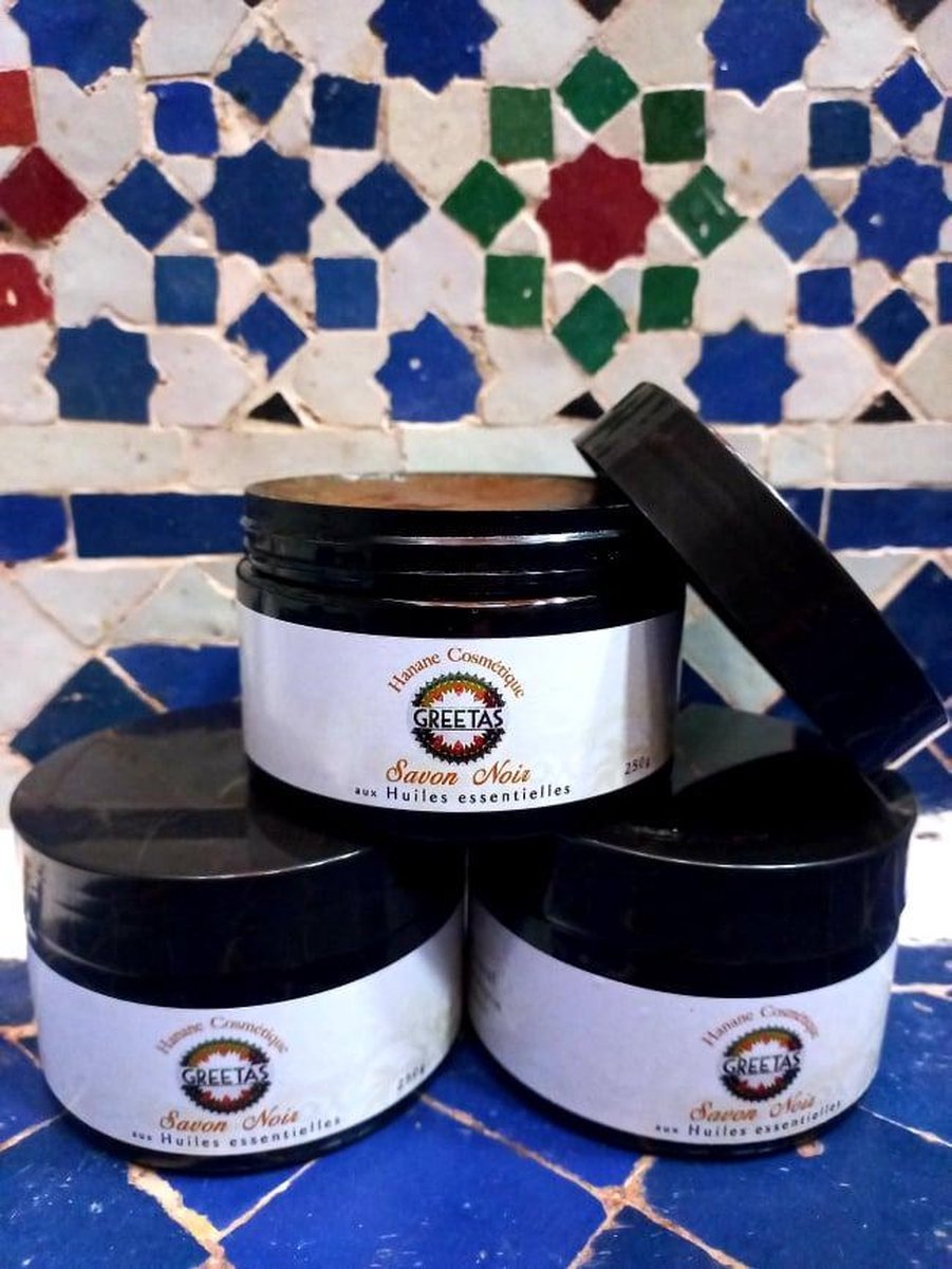 Zwarte Marokkaanse zeep van Olijven Savon Noir GREETAS 100% Natuurlijk