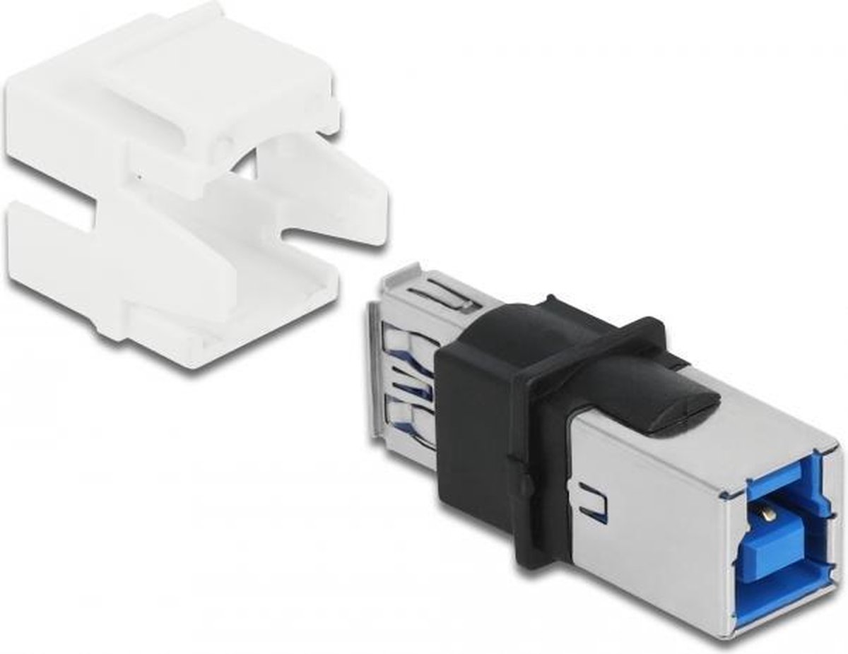 DeLock Keystone Module - Adapter - USB 3.0 A female naar USB 3.0 B female - wit