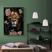 Poster Jungle Lion - Plexiglas - Meerdere Afmetingen & Prijzen | Wanddecoratie - Interieur - Art - Wonen - Schilderij - Kunst