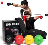 Reflexbal voor boksen 4 stuks speedbokstrainingsballen geschikt voor volwassenen en kinderen