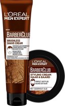 L'Oréal Men Expert BarberClub Scheercreme 150 ml + L'Oréal Men Expert BarberClub Baard & Haar Styling Creme 75 ml