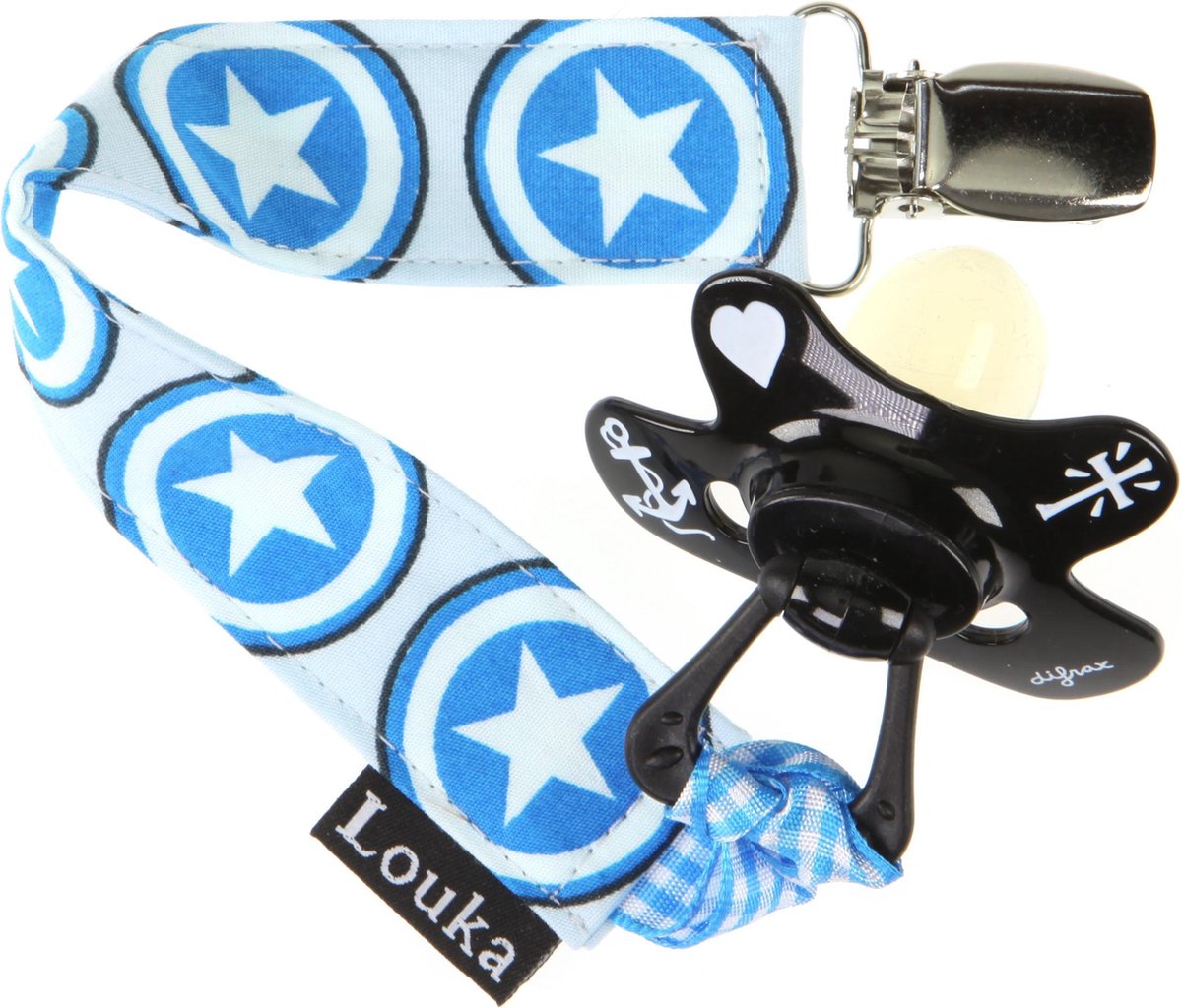 Goedkoopste Louka Speenkoord cirkels en ster turquoise - speenketting