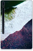 Tablet Case Geschikt voor Samsung Galaxy Tab S7 Plus Silicone Tablet Hoes Sea in Space met transparant zijkanten
