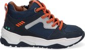 BunniesJR 221843-129 Jongens Hoge Sneakers - Blauw/Oranje - Nubuck - Veters