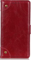 Mobigear Telefoonhoesje geschikt voor Motorola Edge 20 Pro Hoesje | Mobigear Ranch Bookcase Portemonnee | Pasjeshouder voor 3 Pasjes | Telefoonhoesje voor Pinpas / OV Kaart / Rijbewijs - Bordeaux Rood