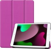Hoes Geschikt voor iPad 10.2 2021 Hoes Luxe Hoesje Book Case - Hoesje Geschikt voor iPad 9 Hoes Cover - Paars