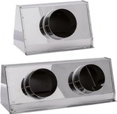 Osculati RVS Doradebox / Ventilatie Opvangbak 2 x Ø 75mm | 53.402.02