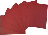 12x Skinnatur Leder Onderzetters voor glazen – Salsa – Rood – 13x10cm - gerecycleerd leer – tafeldecoratie - onderlegger