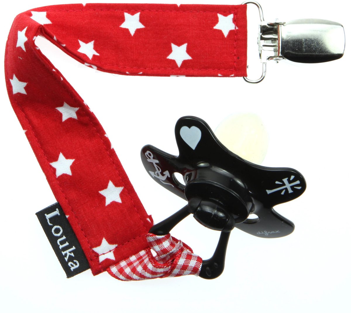 Goedkoopste Louka Speenkoord rood met witte ster - speenketting