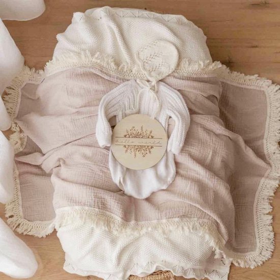 Hydrofiele doek, Swaddle XL, Hydrofiele doek met franjes, 120 x 100