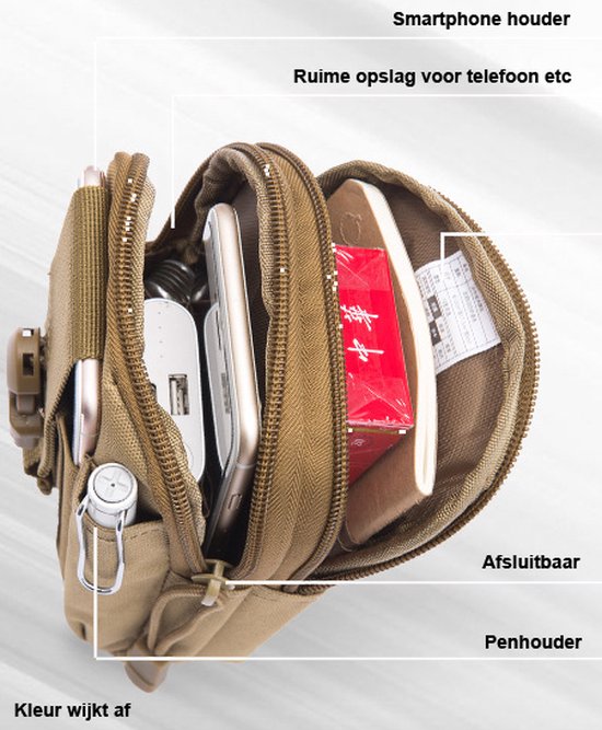 Heuptas nylon Waterdicht / Zwart / Outdoor Anti-diefstal Wandel Sport Telefoon Riem Tas / HaverCo van HaverCo — afbeelding 2