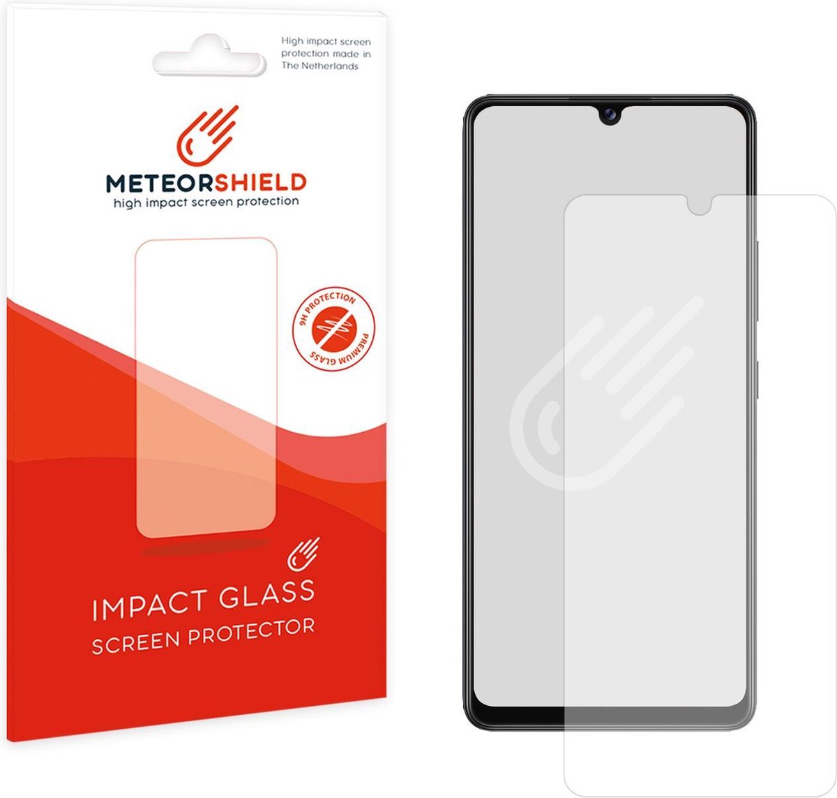 Meteorshield Samsung Galaxy A42 screenprotector - Ultra clear impact glass