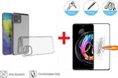 2-In-1 Screenprotector Hoesje Bescherming Protector Set Geschikt Voor Motorola Edge 20 Lite - Full Cover 3D Edge Tempered Glass Screen Protector Met Siliconen Back Bescherm Hoes Co