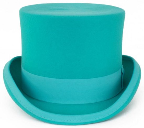 tijdschrift Bevatten Bukken Hoge hoed turquoise steampunk tophat - maat 59 60 61 heren dames blauw |  bol.com