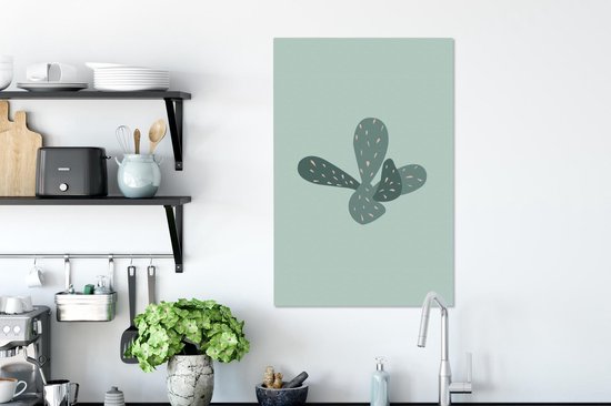 Tableau Été - Cactus - Blauw - 60x90 cm - Décoration murale