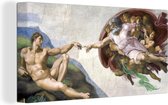 Canvas Schilderij De schepping van Adam - Michelangelo - 80x40 cm - Wanddecoratie