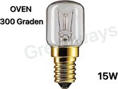 Ovenlampje - 15W - E14 - Schakelbordlamp - 300 Graden - Hittebestendig - Voor in de oven - Bakoven - 230V