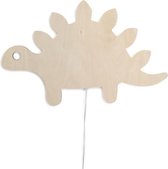 Wandlamp kinderkamer Stegosaurus - houten lampje dino voor aan de muur | toddie.nl