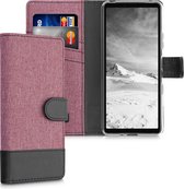 kwmobile telefoonhoesje voor Sony Xperia 10 III - Hoesje met pasjeshouder in oudroze / zwart - Case met portemonnee