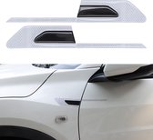 kwmobile reflecterende stickers voor autodeur - 4x sticker voor zijdeuren - Decoratieve strip in zwart / grijs - 14,8x4,9 + 14,8x1,1 cm