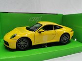 Porsche 911 ( 992 ) Carrera 4S 2020 Geel 1-24 Welly