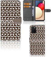 Bookcase Geschikt voor Samsung Galaxy A03s Hoesje Aztec Brown