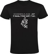 Vissen 007 Niks gevangen Heren t-shirt |  karper | vishengel | visser | Zwart