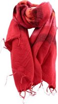 Sjaal streep rood - 190x80x1 cm - India - Sarana - Fairtrade