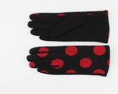 Indini - Handschoenen - Winter - Handschoen - Zwart - Rood - Dots